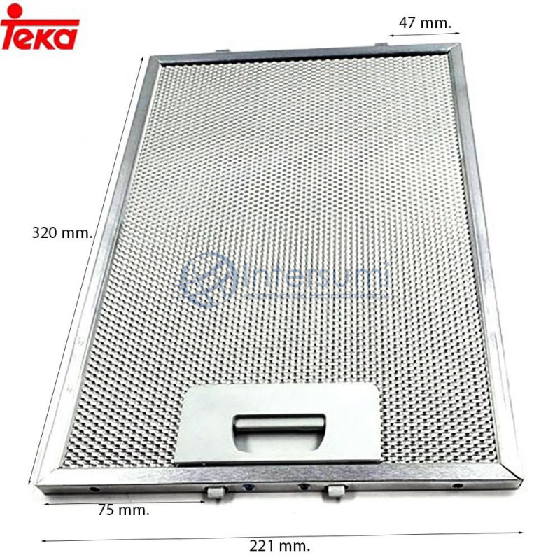 Filtre métallique pour hotte aspirante Teka 81471000