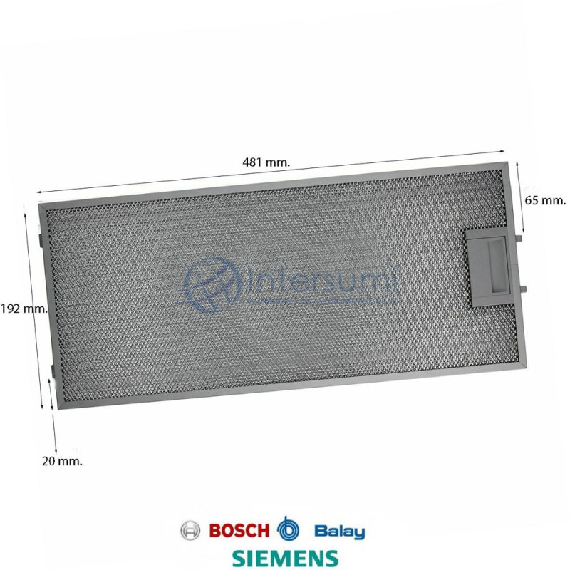 Filtre métallique hotte aspirante Balay 11022474