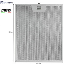 Filtre métallique hotte aspirante Electrolux, Zanussi 300x253mm 50248271004