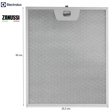 FILTRO METÁLICO CAMPANA EXTRACTORA ELECTROLUX, ZANUSSI 300x253mm 50248271004