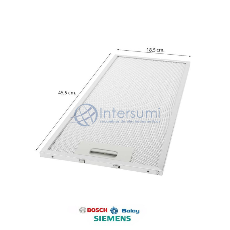 Filtre métallique hotte Balay, Bosch 00746994
