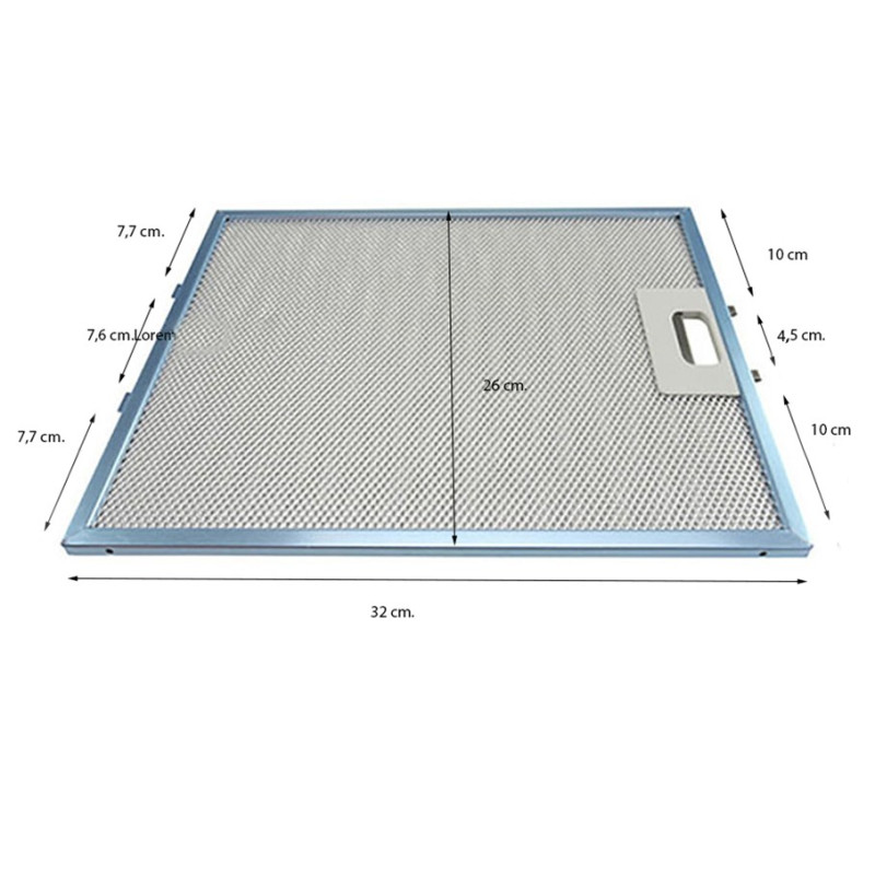 FILTRO CAMPANA EXTRACTORA ARISTON, WHIRLPOOL 32X26 482000027381