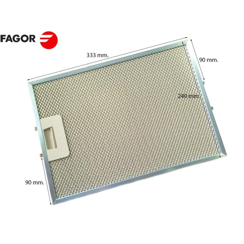 FILTRO METÁLICO PARA CAMPANA EXTRACTORA FAGOR. MEDIDAS: 33,4 X 23.9 cm. AS6018607