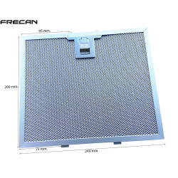 Filtre métallique hotte aspirante Frecan, E207L, 24,9 x 20,9 cm YT142117007
