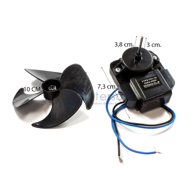 Moteur ventilateur réfrigérateur No Frost avec pales 481936170011