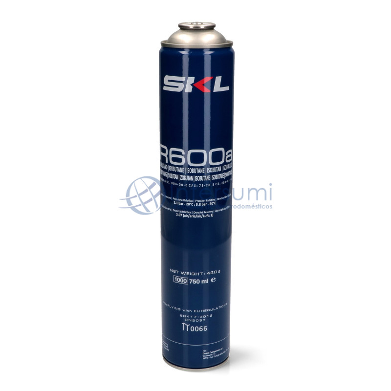 GAZ RÉFRIGÉRANT R600A 420 G POUR CIRCUIT DE RÉFRIGÉRATION 481939558015
