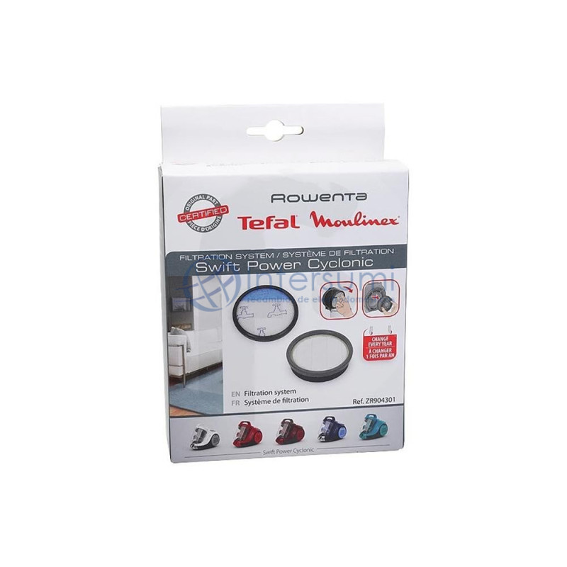 KIT FILTRES (2) + JOINT (1) ASPIRATEUR ROWENTA ZR904301