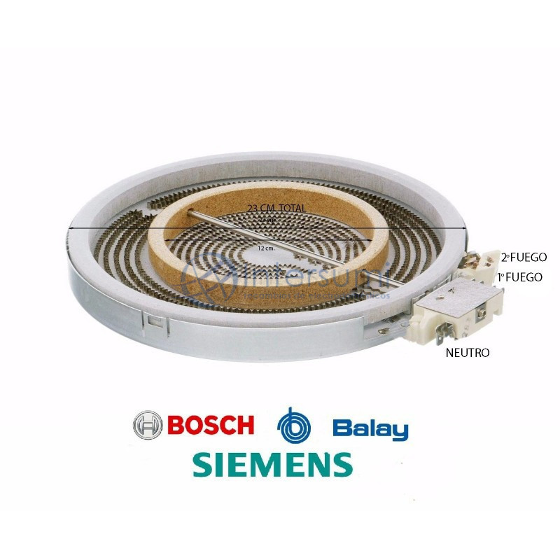 Résistance vitrocéramique Balay 00356260, 356260, Ø 230MM