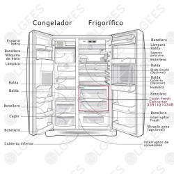 CAJÓN DE VERDURAS PARA FRIGORÍFICO LG 3391JQ1034B