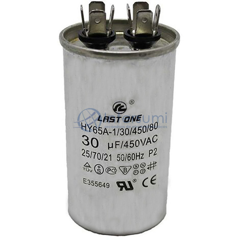 CONDENSATEUR DE CLIMATISATION 30MF, diamètre 45 x 80 mm. 12AG6030