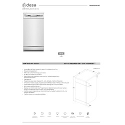 LAVAVAJILLAS EDESA LIBRE INSTALACIÓN EDW 4710 WH, ANCHO DE 45 CM, 8 PROGRAMAS 926270328