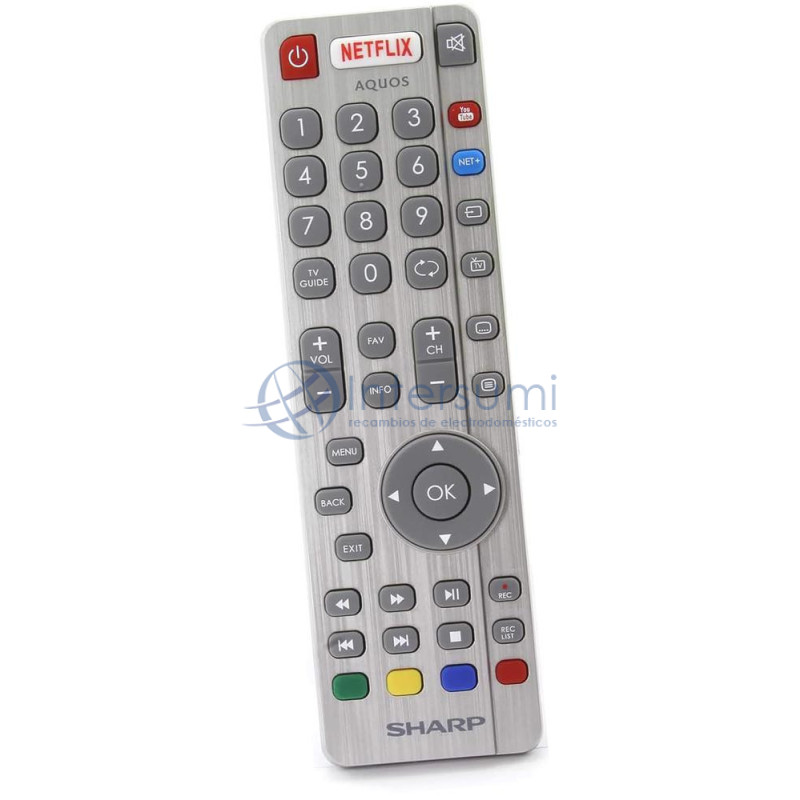 TÉLÉCOMMANDE ORIGINALE SHARP, SMART/DVD/PVR/SMARTBLACK/NETFLIX SHWRMC0117N