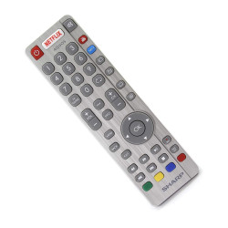TÉLÉCOMMANDE ORIGINALE SHARP, SMART/DVD/PVR/SMARTBLACK/NETFLIX SHWRMC0117N