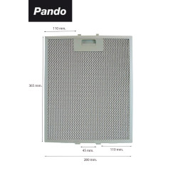 FILTRE MÉTALLIQUE HOTTE PANDO 580058200014