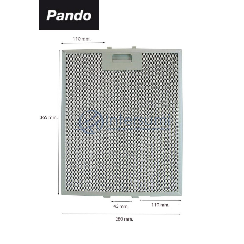 FILTRE MÉTALLIQUE HOTTE PANDO 580058200014