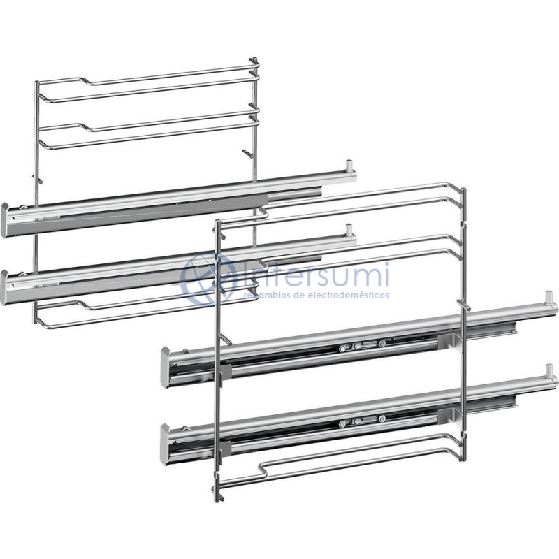 KIT RAILS TÉLESCOPIQUES DEUX NIVEAUX POUR FOUR BOSCH, SIEMENS 17002064
