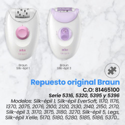 Tête épilateur Braun blanche avec 20 roulettes 67030280
