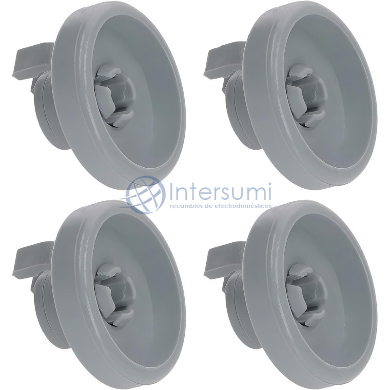 4 ROULETTES DE PANIER INFÉRIEUR POUR LAVE-VAISSELLE BOSCH, SIEMENS 00066320