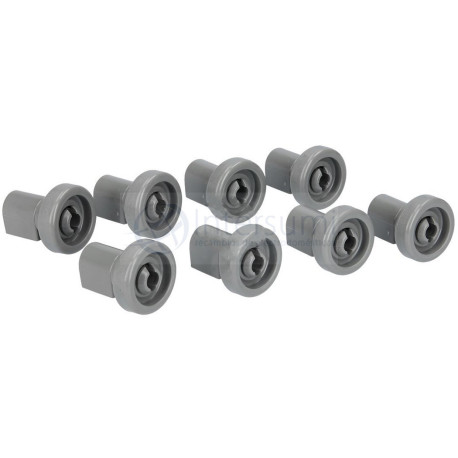 KIT RUEDAS 8 UDS CESTA SUPERIOR PARA LAVAVAJILLAS AEG, ELECTROLUX, ZANUSSI 50286967000