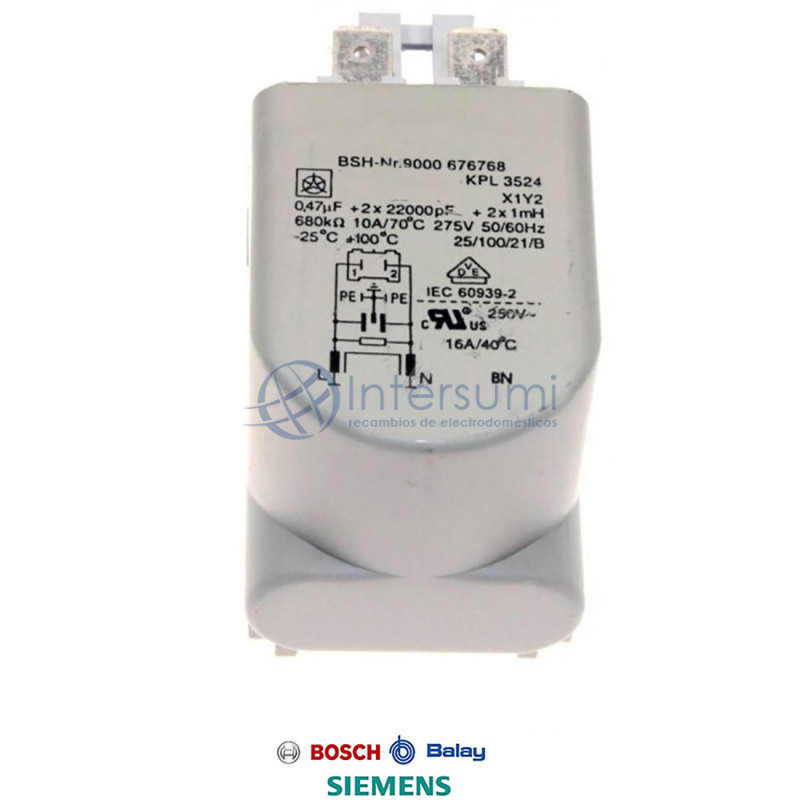 FILTRO ANTIPARASITARIO LAVADORA BOSCH WAE20161EE- 03 00623842