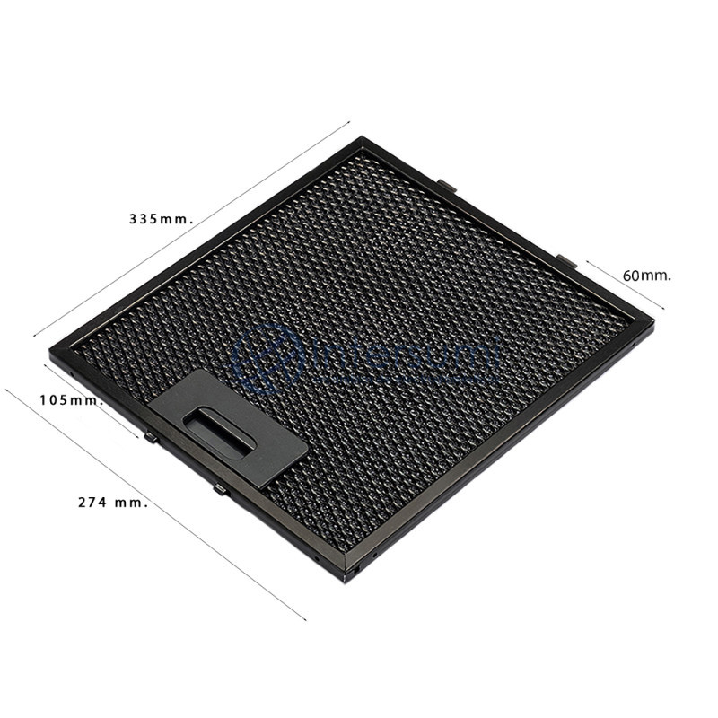 FILTRE ALUMINIUM NOIR POUR HOTTE ASPIRANTE FRECAN ZZ18212054