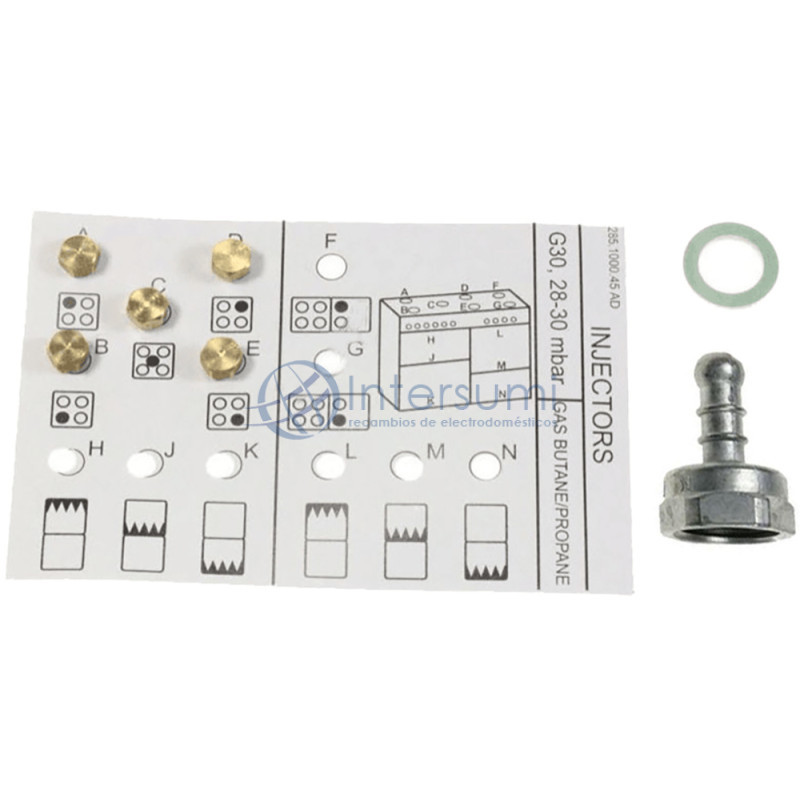 KIT DE INYECTORESCACINA DE GAS BUTANO BEKO, EUROMAID, LEISURE C00869264