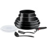 JUEGO DE 3 SARTENES 22/24/26 CM + 2 CAZOS 16/18 CM + MANGO EXTRAÍBLE + 4 ACCESORIOS L1599902