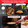 LOT 3 POÊLES 22/24/26 CM + 2 CASSEROLES 16/18 CM + POIGNÉE AMOVIBLE + 4 ACCESSOIRES L1599902