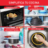 JUEGO DE 3 SARTENES 22/24/26 CM + 2 CAZOS 16/18 CM + MANGO EXTRAÍBLE + 4 ACCESORIOS L1599902