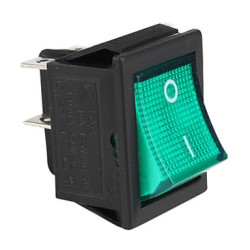 Interrupteur bipolaire vert 16A 4 Faston 14AG018