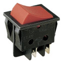 Pulsador bipolar rojo 16A 4 faston 14AG049