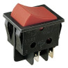 Bouton poussoir bipolaire rouge 16A 4 faston 14AG049