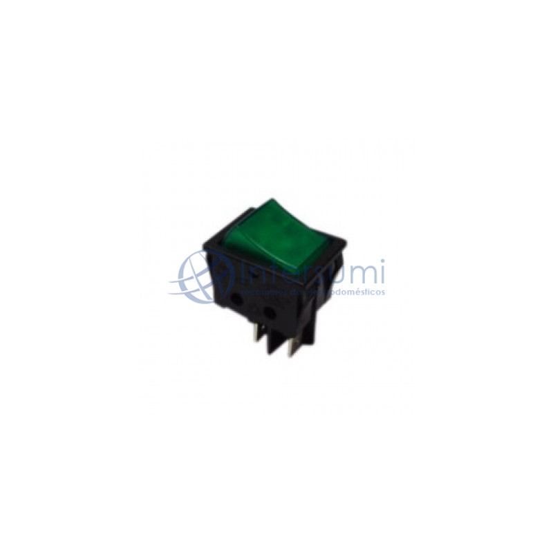 Bouton poussoir bipolaire vert 4 contacts 14AG051