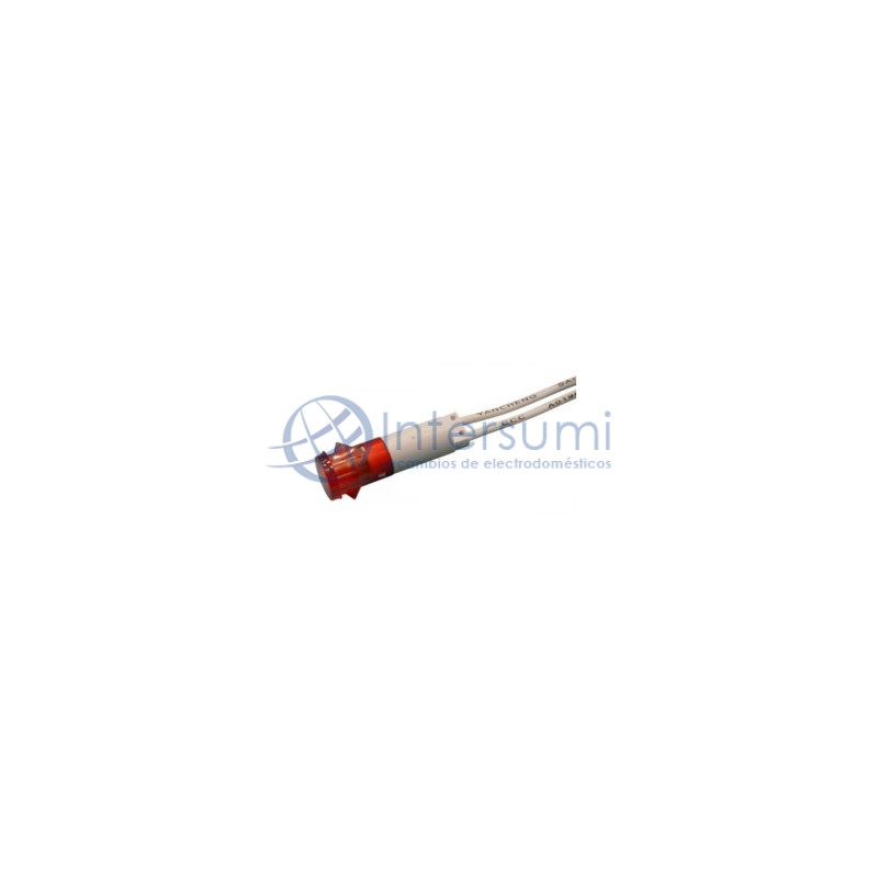 Voyant lumineux rouge avec fils 8ml 49HF066