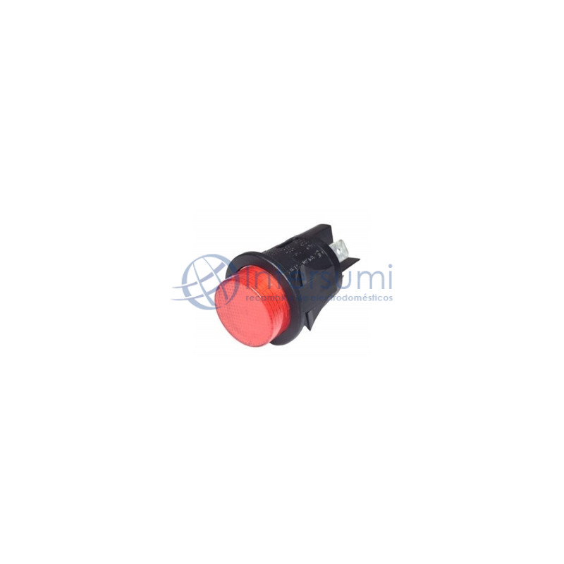 Bouton poussoir bipolaire rond rouge 49HF122