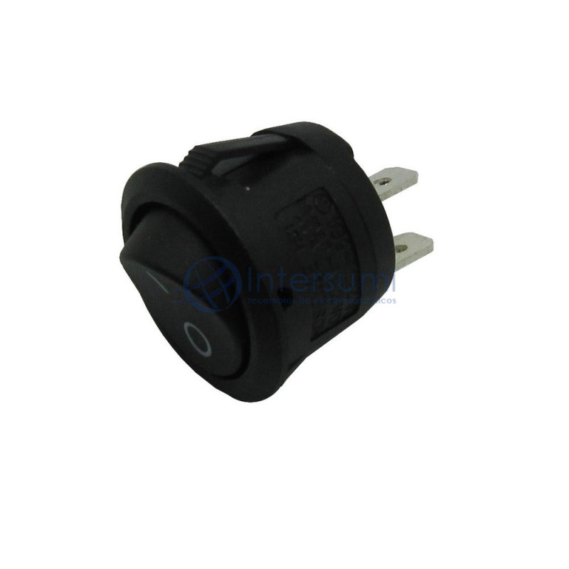 Interrupteur rond noir 6A 250V 49HF397