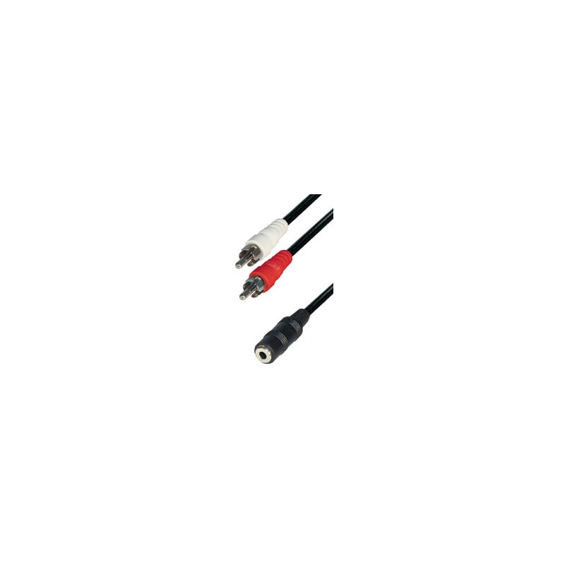 Cable 2 rca macho - jack hembra 3,5 estereo 1,5m E-A38