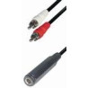 Câble 2 RCA m - Jack f 6,3 st 0,2m A43