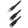 Câble Jack m 3,5ST - 2x Jack f 3,5ST 0,2m A71