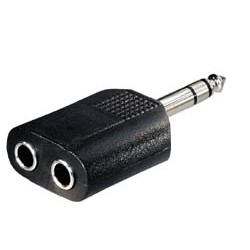 Connexion adaptateur Jack 6,3 mm mâle vers 2 Jack 6,3 mm femelle E-AC7