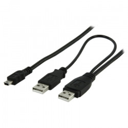 Câble 2 USB type A femelle - 5 pin Mini USB femelle C165