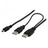Câble 2 USB type A femelle - 5 pin Mini USB femelle C165