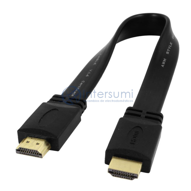 Câble plat HDMI 1.4 HDMI mâle 19PIN - HDMI mâle 19 pin, noir, contacts dorés, 1M C198-1F