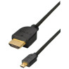 Câble HDMI haute vitesse HDMI mâle type A - MicroHDMI mâle type D, 2 mètres