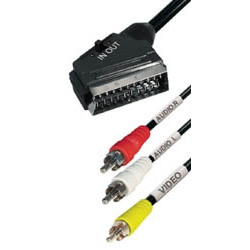 Câble euro (in-out) vers 3xRCA m 2m E-VM11S