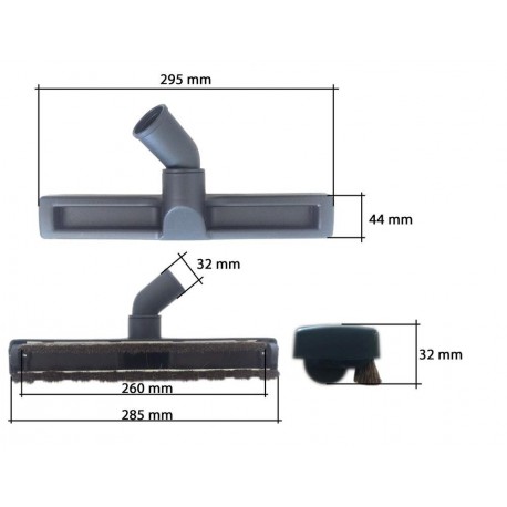 Cepillo aspirador especial hoteles 32mm interior, con ruedas 49NO245