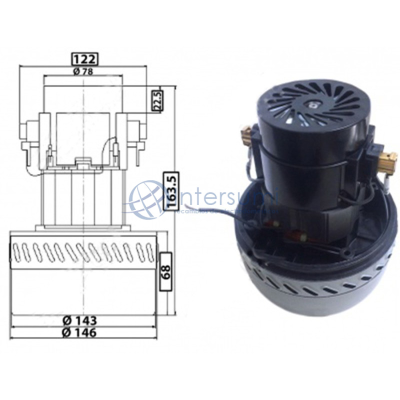 Moteur aspirateur universel 1600W 54AS222