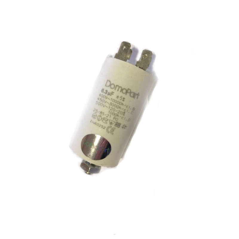 Condensador permanente para lavadoras 6,3mF - 450V. 12AG003