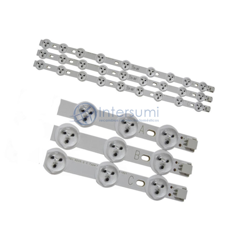 5 BANDES LED DE 35,6 CM AVEC 27 LAMPES, BANDES LED. A 2 BANDES, B 2 BANDES, ET C 1 BANDE. 23287960
