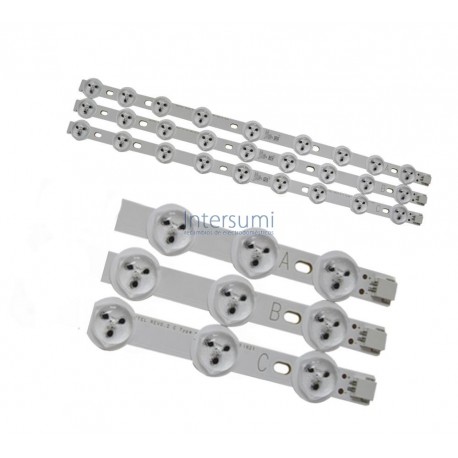 5 TIRAS LED DE 35,6 CM CON 27 LMPARAS, TIRAS LED. A 2 TIRAS, B 2 TIRAS, Y C 1 TIRA. 23287960